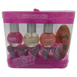 Stuff by Hilary Duff Nail Polish Kit Pink Glitter Manicure Pedicure NEW Y2K 2003